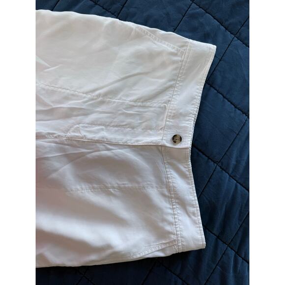 current CLUB MONACO white linen blend lightweight cropped culotte wide leg pants - Picture 9 of 12